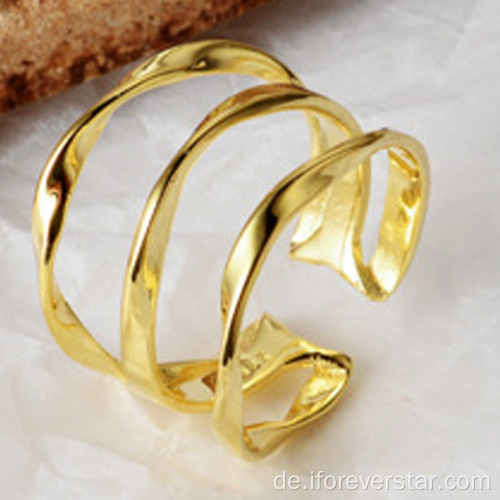 Einzigartige Silber 925 Ringe Frauen Ringe vergoldet